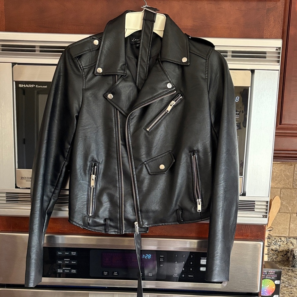 Faux Leather Motorcycle Jacket w/free shipping!!!
